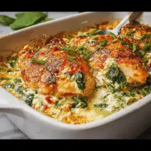 Creamy Feta Chicken Bake with Spinach