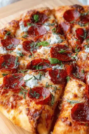 Hot Honey Pepperoni Ricotta Pizza