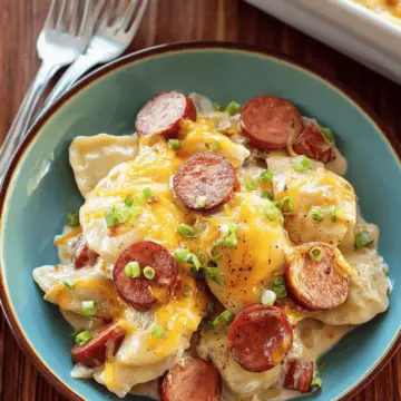 Crock Pot Pierogi and Kielbasa Casserole