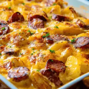 Cheesy Potatoes with Smoked Sausage