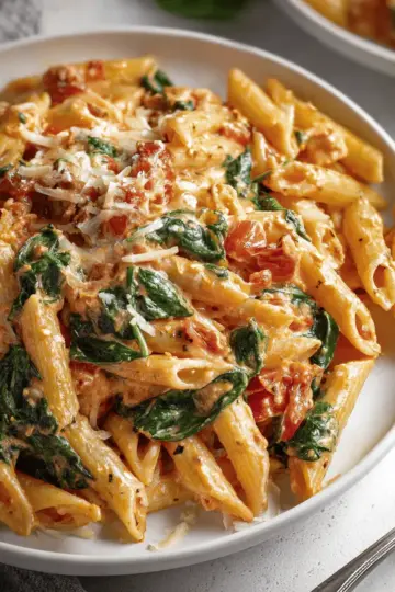 Creamy Tomato and Spinach Pasta