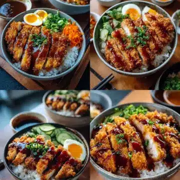 Japanese Katsu Bowls with Tonkatsu Sauce