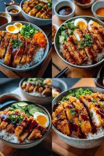 Japanese Katsu Bowls with Tonkatsu Sauce