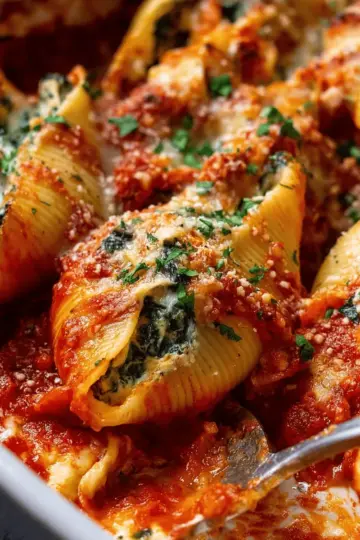 Spinach ricotta stuffed shells