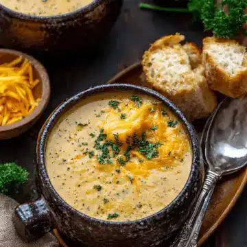 Hearty Cheddar Garlic Herb Potato Soup