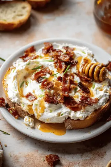 Hot Honey & Bacon Whipped Goat Cheese.