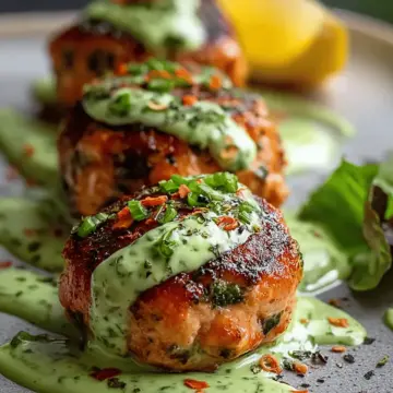 Salmon Balls with Creamy Avocado Sauce