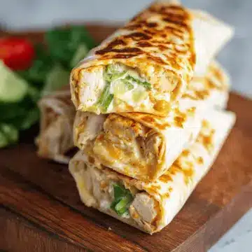 Cheesy Garlic Chicken Wraps