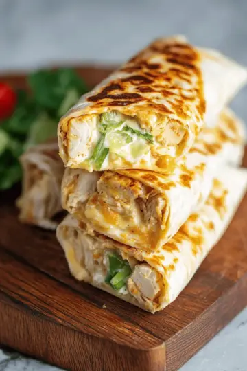 Cheesy Garlic Chicken Wraps