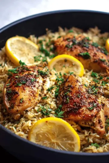 One Pot Lemon Herb Chicken and Rice