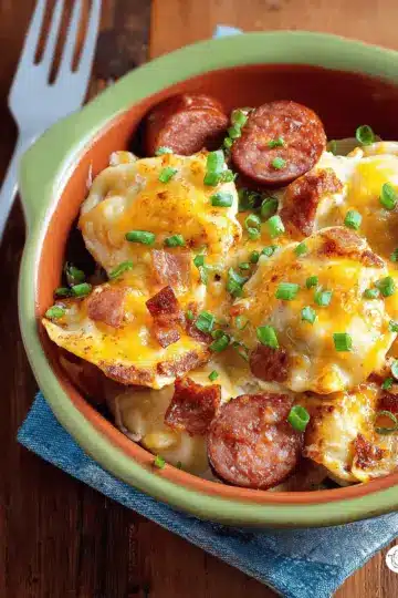 Crock Pot Pierogi and Kielbasa Casserole
