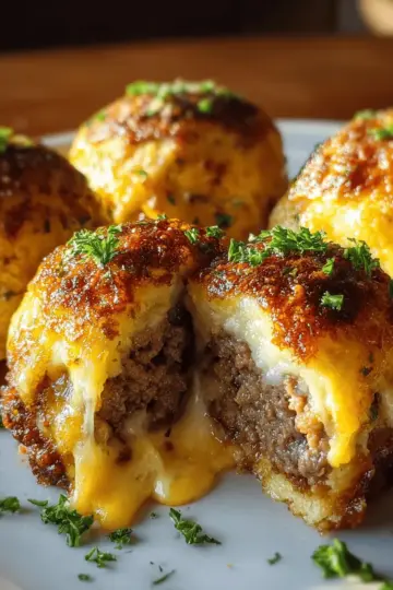 Garlic Parmesan Cheeseburger Bombs