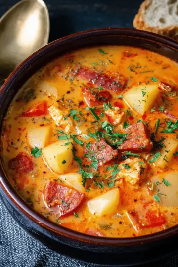 Spanish Potato and Chorizo Soup