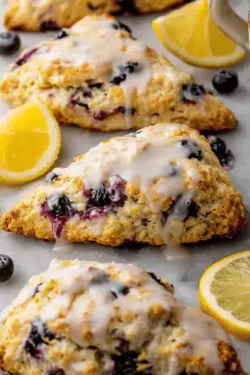 Glazed Lemon Blueberry Scones