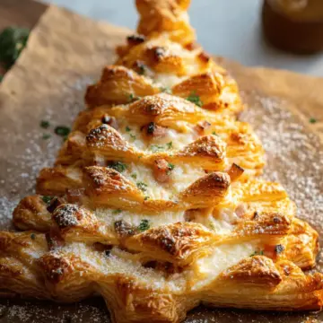 Cheesy Ham Puff Pastry Christmas Tree