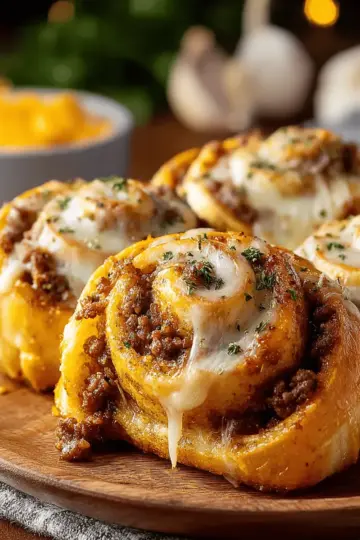 Garlic Butter Cheeseburger Rollups