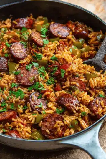 Cajun Sausage and Rice Skillet