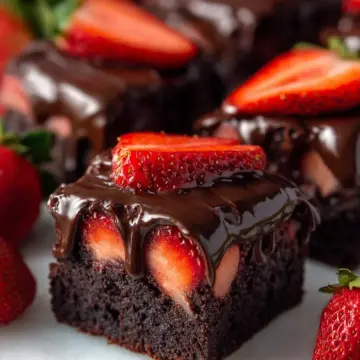 Chocolate Covered Strawberry Brownies