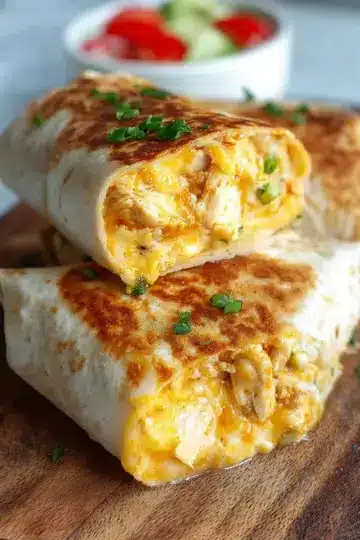Cheesy Garlic Chicken Wraps