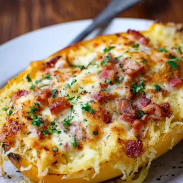 Bacon Au Gratin Spaghetti Squash