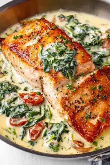Creamy Garlic Butter Tuscan Salmon