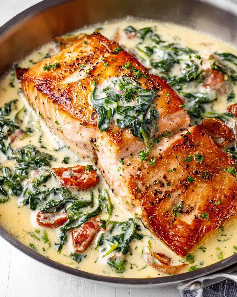 creamy garlic butter tuscan salmon