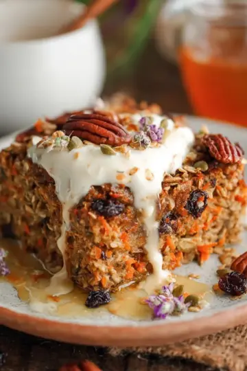 Healthy Carrot Cake Baked Oatmeal