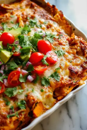 Roasted Veggie Enchilada Casserole