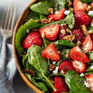 Spinach Strawberry Salad with Balsamic Poppy Seed Dressing