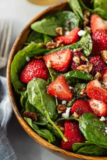 Spinach Strawberry Salad with Balsamic Poppy Seed Dressing