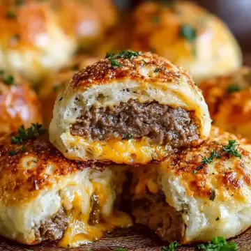 Garlic Parmesan Cheeseburger Bombs Recipe
