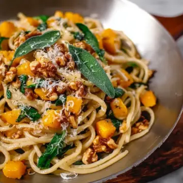 Butternut Squash Pasta with Walnuts & Sage