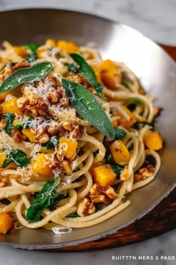 Butternut Squash Pasta with Walnuts & Sage