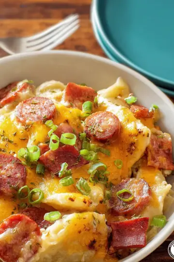 Crock Pot Pierogi and Kielbasa Casserole