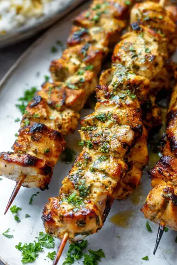 Garlic Parmesan Chicken Skewers
