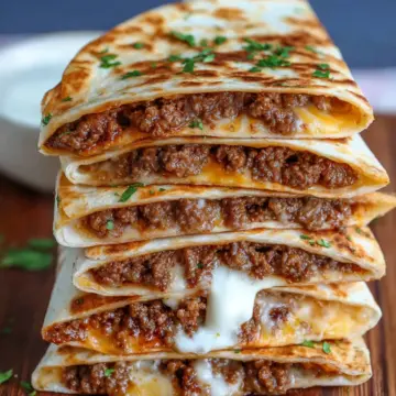 Cheesy Ground Beef Quesadillas