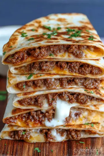 Cheesy Ground Beef Quesadillas