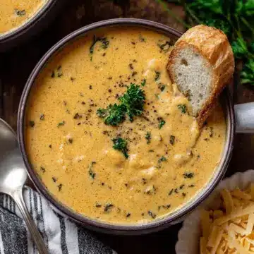 Hearty Cheddar Garlic Herb Potato Soup