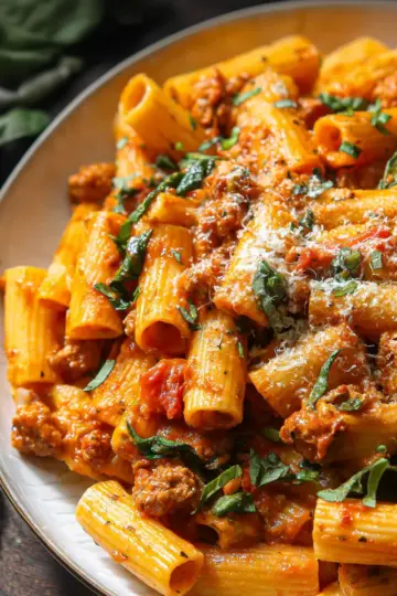 Creamy Sausage Rigatoni