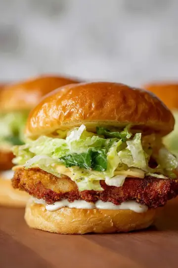 Crispy Chicken Caesar Sandwiches.