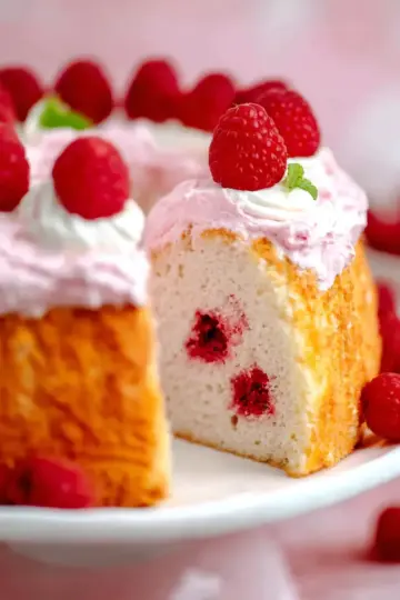 Raspberry Angel Food Cake
