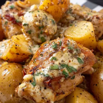 Crockpot Garlic Parmesan Chicken and Potatoes