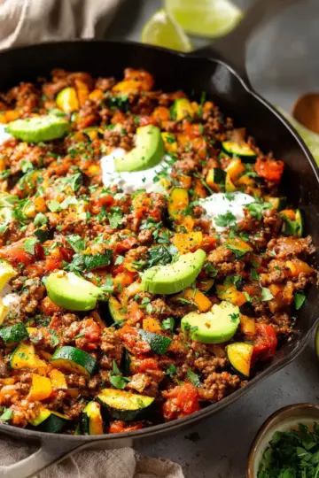 Ground Beef and Zucchini Skillet