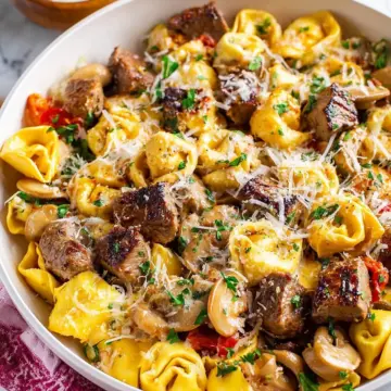Garlic Parmesan Steak Tortellini