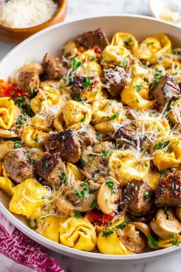 Garlic Parmesan Steak Tortellini