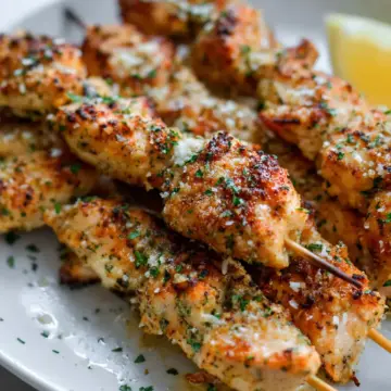 Garlic Parmesan Chicken Skewers