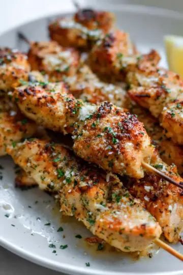Garlic Parmesan Chicken Skewers
