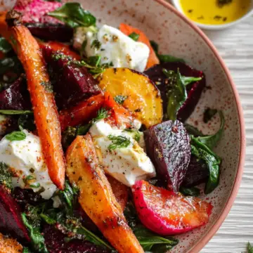 Roasted Beets and Carrots Salad with Burrata