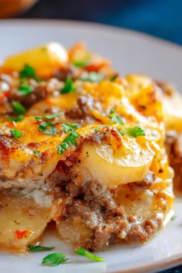 Crock Pot Potato Hamburger Casserole