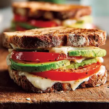 Avocado, Mozzarella, and Tomato Grilled Cheese